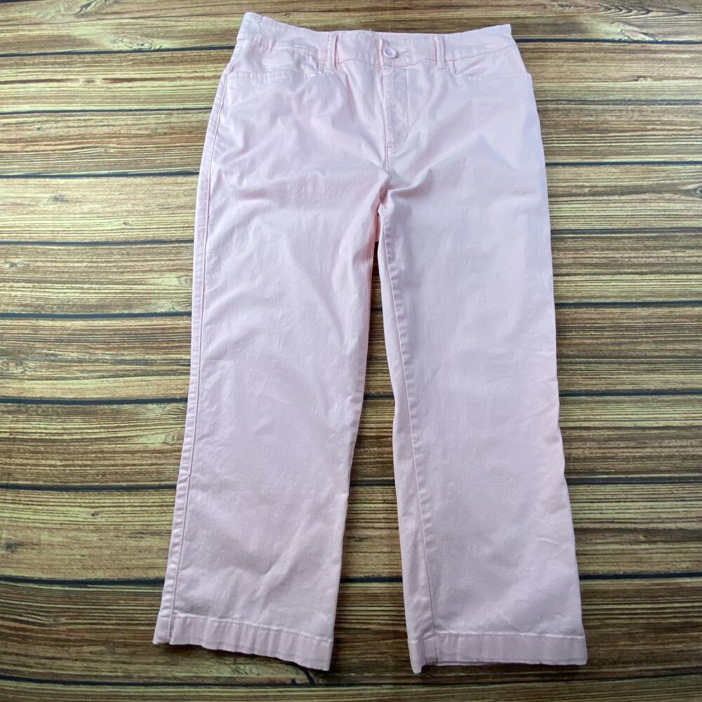 Croft & Barrow Womens 6 Classic Fit Capri Pants Pink Stretch Casual Barbiecore